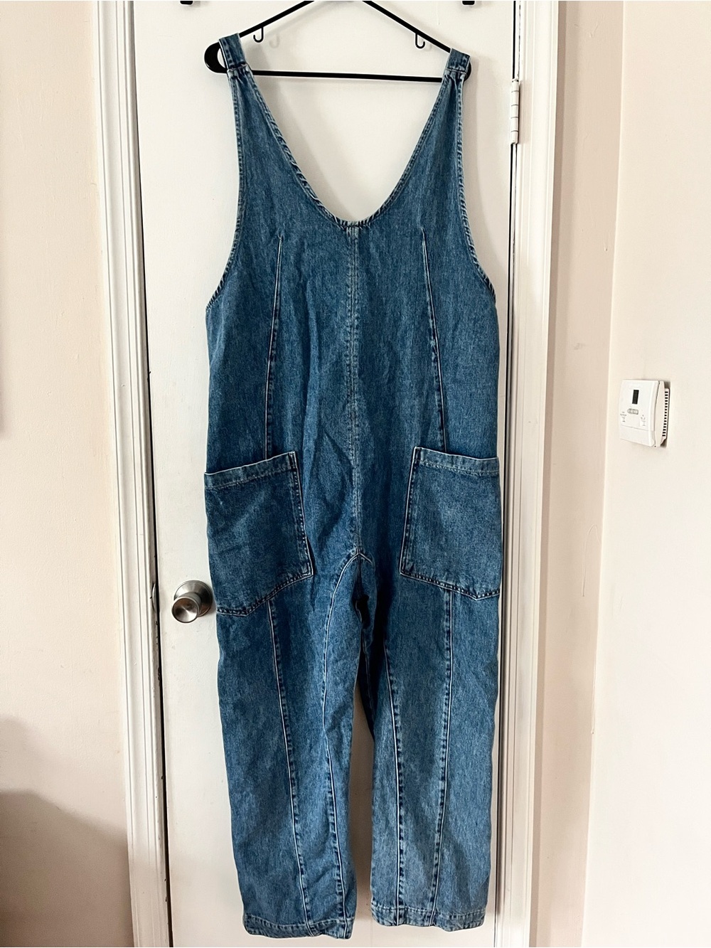 We The Free Free People L Denim One Piece Baggy Overalls Jumpsui